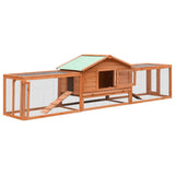 170642 Rabbit Hutch Solid Pine & Fir Wood 310x70x87 cm
