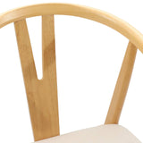 Dining Chair 2 pcs Natural and Light Solid Rubber Wood 42020404