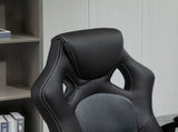 Office Chair Faux Leather Swivel Computer Desk Chair for Home Office with Wheels Armrests Black T3398P328250