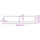 Wall Shelf Light Brown 140x30x cm Treated Solid Wood Oak 363700