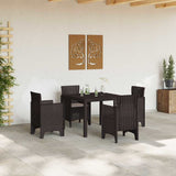 Garden Dining Set 5 pcs Brown Polypropylene 3378538