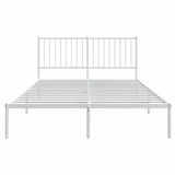 Metal Bed Frame without Mattress with Headboard White 135x190cm 350930