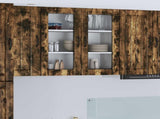 Wall Glass Cabinet LUCCA Smoked Oak 80 x 31 x 80 cm 885070