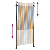 Outdoor Roller Blind Yellow and White 120x270 cm Fabric&Steel 368773