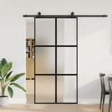 Sliding Door with Hardware Set Black 102.5x205 cm Tempered Glass 3375882