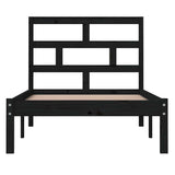 3101212 Bed Frame without Mattress Black Solid Wood 100x200 cm