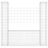 U-shape Gabion Basket with 2 Posts Iron 140x20x150 cm 151282