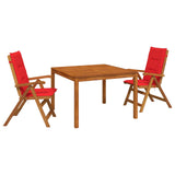 3-Piece Garden Dining Set 3 pcs Natural Solid Acacia Wood 3434612