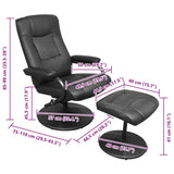 Recliner Chair Black Faux leather 42020646