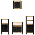Bathroom Furniture Set with Shelf 4 pcs Brown Solid Mango Wood 3305650