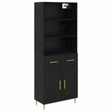 Highboard Black Oak 69.5 x 34 x 180 cm Engineered Wood 3416100