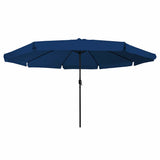 Garden Parasol 394 x 394 x 248 cm Polyester and Steel Azurblau 42003643