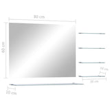 Wall Mirror with 5 Shelves Silver 80x60 cm 249445