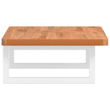 Basin Shelf Wall Mounted Steel and Solid Wood Beech 3302368
