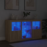 Sideboard with LED Lights Sonoma Oak 123x37x67 cm 3209081