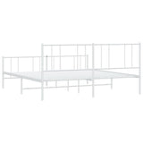 Metal Bed Frame without Mattress with Footboard White 183x213cm 352552