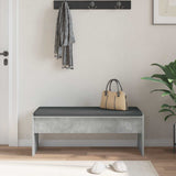 Hall Bench with Cushion Concrete Grey 103 x 38 x 40 cm 891563