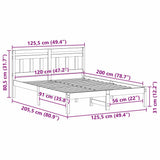 Bed Frame Brown 120 x 200 cm Solid Pine Wood 872374