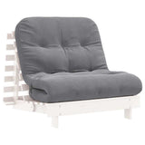 Futon Sofa Bed with Mattress White 80x206x11 cm Solid Wood Pine 846757