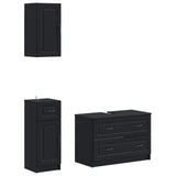 3 Piece Bathroom Cabinet Set UTRECHT Black Engineered Wood 3417811