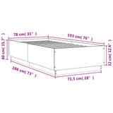 Bed Frame without Mattress Black 75x190 cm Small Single 3209759