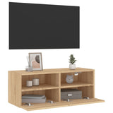 TV Wall Cabinet Sonoma Oak 80x30x30 cm Engineered Wood 836872