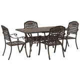 Garden Dining Set 5 pcs Bronze Aluminium 3334644
