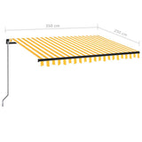 Manual Retractable Awning 350x250 cm Yellow and White 3069078