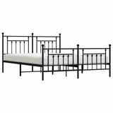 Bed Frame Black Powder-Coated Steel 183x213 cm Bed Frame 353560