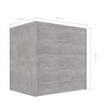 Bedside Cabinets 2 pcs Concrete Grey 40x30x40 cm Engineered Wood 801044
