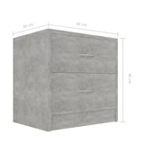 Bedside Cabinets 2 pcs Concrete Grey 40x30x40 cm Engineered Wood 801044