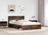 Bed Frame Smoked Oak 120 x 200 cm Solid Pine Wood 3409787