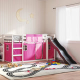 Bunk Bed without Mattress with Slide and Curtains Pink 80x200 cm 3284121