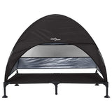 Raised Dog Bed Folding Black 127 x 81 x 108 cm Fabric and Steel 42008221