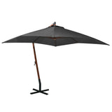 Hanging Garden Parasol with Pole Anthracite 3x3 m Solid Fir Wood 313774