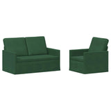 Sofa Set 2 pcs Jungle Green Corduroy Fabric 3433246