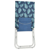 ZNTS Folding Beach Chairs 2 pcs Leaf Print Fabric 310382