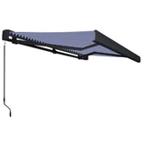 Manual Cassette Awning 350x250 cm Blue and White 3052701