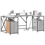 Desk with Shelf Grey Sonoma 182 x 101 x 87.5 cm Engineered Wood 3376139