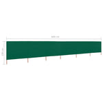 ZNTS 6-panel Wind Screen Fabric 800x160 cm Green 47181