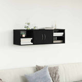 Wall Shelf with Door Black Oak 140 x 41 x 75 cm Engineered Wood 862601