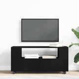TV Cabinet with Wheels Black Oak 102x34.5x43 cm Engineered Wood 862479