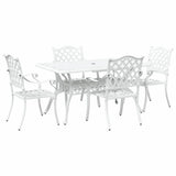 Garden Dining Set 5 pcs White Aluminium 3334654