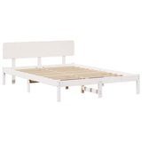 Bed Frame with Headboard White 140 x 200 cm Solid Pine Wood 872105
