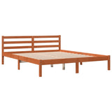 Bed Frame without Mattress Wax Brown 200x200 cm Solid Wood Pine 844149