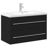 Bathroom Sink Cabinet with Built-in Basin Black 3278777