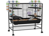 Large Hamster Cage, Gerbil Cage with Tubes, Storage Shelf, Ramps, Platforms, Running Wheel - Black T3398P350098