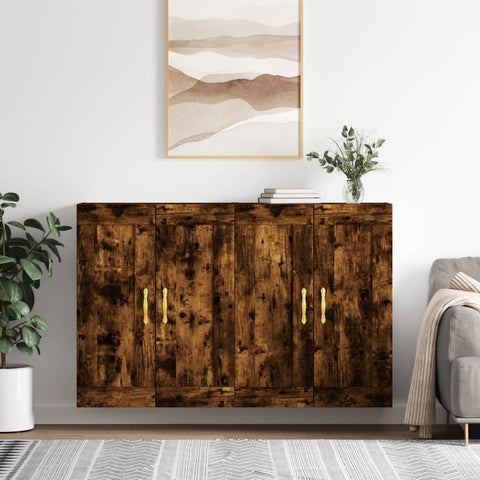 Wall Mounted Cabinets 2 pcs Smoked Oak Engineered Wood 3198054