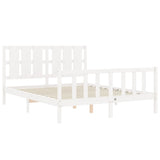 Bed Frame without Mattress White King Size Solid Wood Pine 3192237