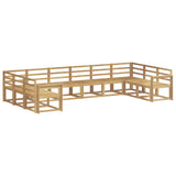 Outdoor Sofa Set 10 pcs White Solid Acacia Wood 3388293
